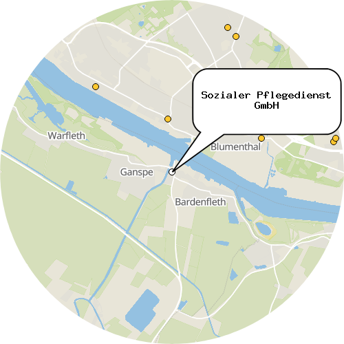 Kartenausschnitt für die Firma Sozialer Pflegedienst GmbH