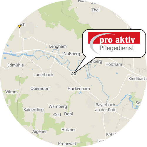 Kartenausschnitt für die Firma pro aktiv Pflegedienst GmbH
