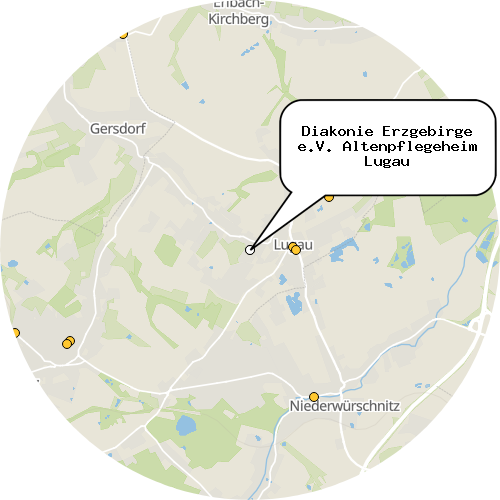 Kartenausschnitt für die Firma Diakonie Erzgebirge e.V. Altenpflegeheim Lugau