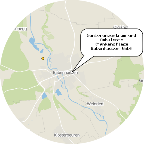Kartenausschnitt für die Firma Seniorenzentrum und Ambulante Krankenpflege Babenhausen GmbH
