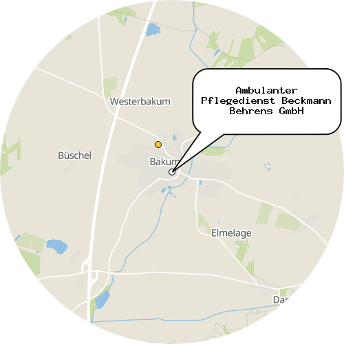 Kartenausschnitt für die Firma Ambulanter Pflegedienst Beckmann Behrens GmbH