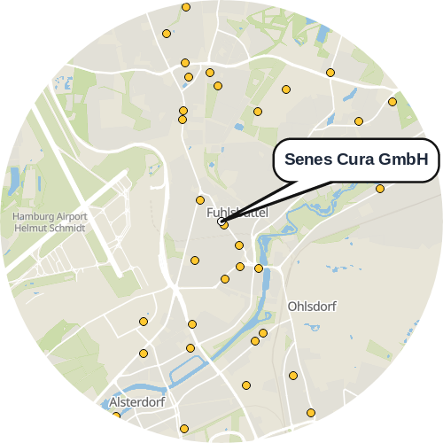 Kartenausschnitt für die Firma Senes Cura GmbH