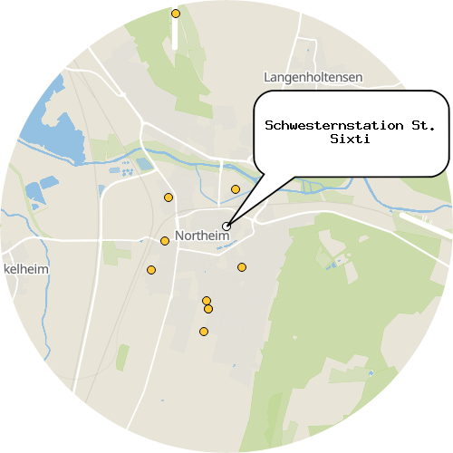 Kartenausschnitt für die Firma Schwesternstation St. Sixti