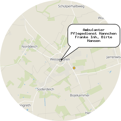 Kartenausschnitt für die Firma Ambulanter Pflegedienst Hannchen Franke Inh. Birte Hansen