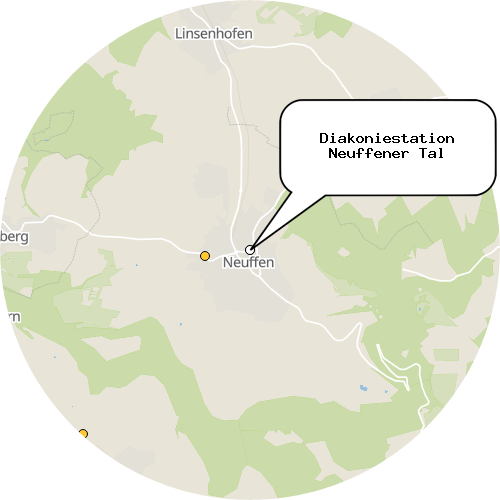 Kartenausschnitt für die Firma Diakoniestation Neuffener Tal