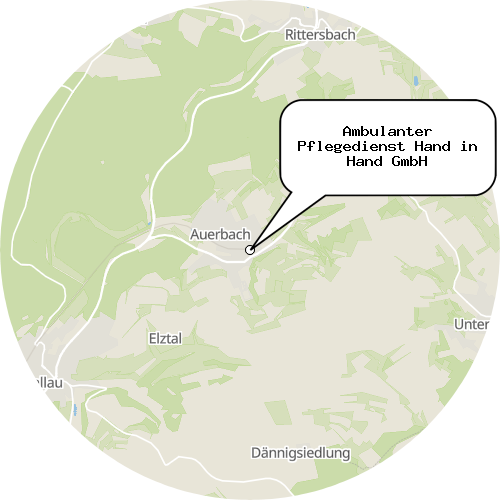 Kartenausschnitt für die Firma Ambulanter Pflegedienst Hand in Hand GmbH