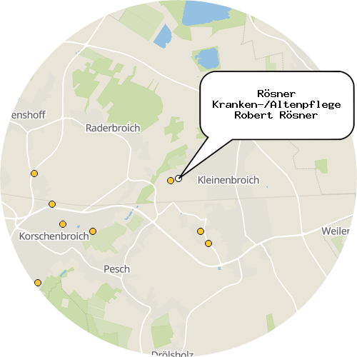 Kartenausschnitt für die Firma Rösner Kranken-/Altenpflege Robert Rösner