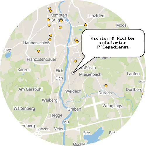 Kartenausschnitt für die Firma Richter & Richter ambulanter Pflegedienst