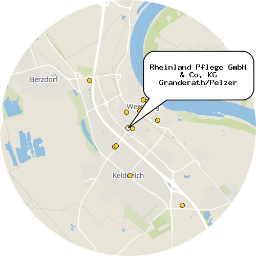 Kartenausschnitt für die Firma Rheinland Pflege GmbH & Co. KG Granderath/Pelzer