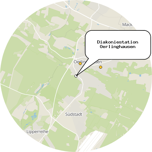 Kartenausschnitt für die Firma Diakoniestation Oerlinghausen