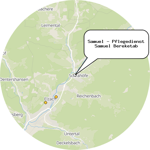 Kartenausschnitt für die Firma Samuel - Pflegedienst Samuel Bereketab