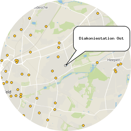 Kartenausschnitt für die Firma Diakoniestation Ost
