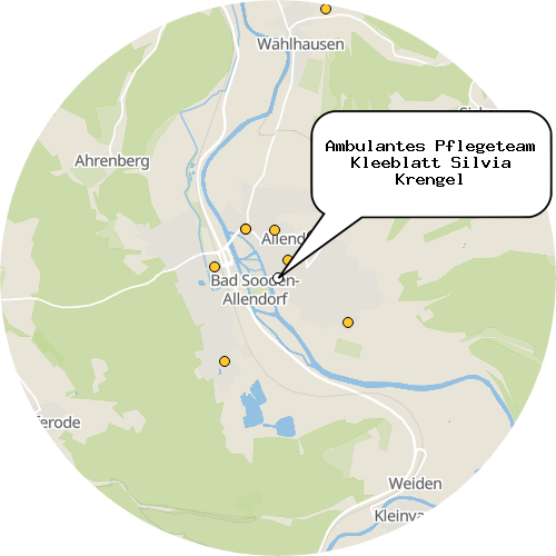 Kartenausschnitt für die Firma Ambulantes Pflegeteam Kleeblatt Silvia Krengel