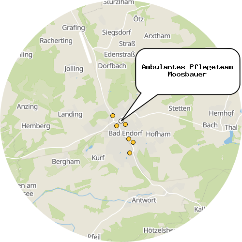 Kartenausschnitt für die Firma Ambulantes Pflegeteam Moosbauer