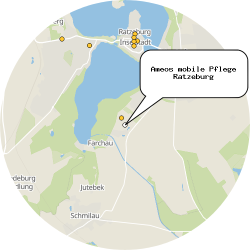 Kartenausschnitt für die Firma Ameos mobile Pflege Ratzeburg