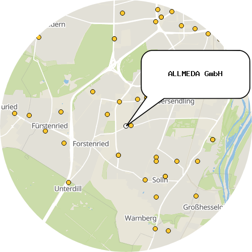 Kartenausschnitt für die Firma ALLMEDA GmbH