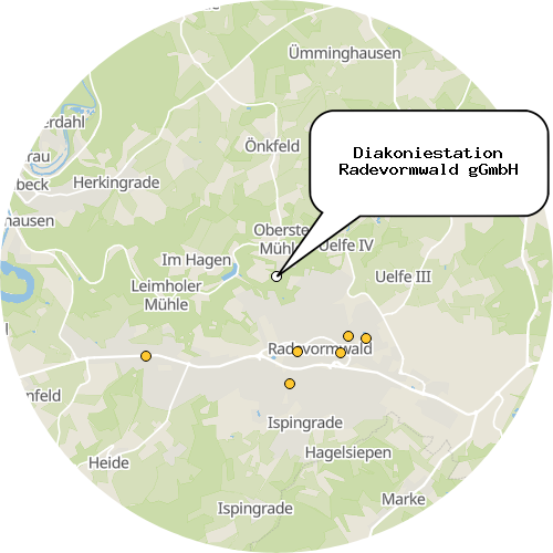 Kartenausschnitt für die Firma Diakoniestation Radevormwald gGmbH