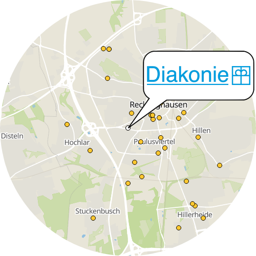 Kartenausschnitt für die Firma Diakoniestation Recklinghausen gGmbH