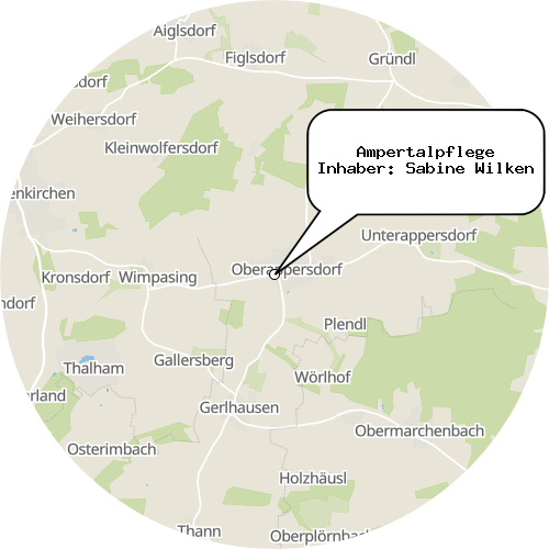 Kartenausschnitt für die Firma Ampertalpflege Inhaber: Sabine Wilken