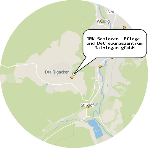 Kartenausschnitt für die Firma DRK Senioren- Pflege- und Betreuungszentrum Meiningen gGmbH