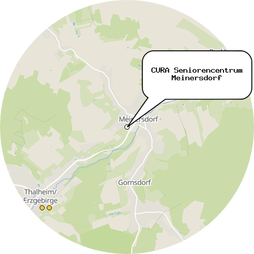 Kartenausschnitt für die Firma CURA Seniorencentrum Meinersdorf