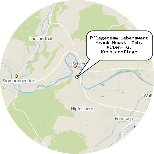 Kartenausschnitt für die Firma Pflegeteam Lebenswert Frank Nowak  Amb. Alten- u. Krankenpflege