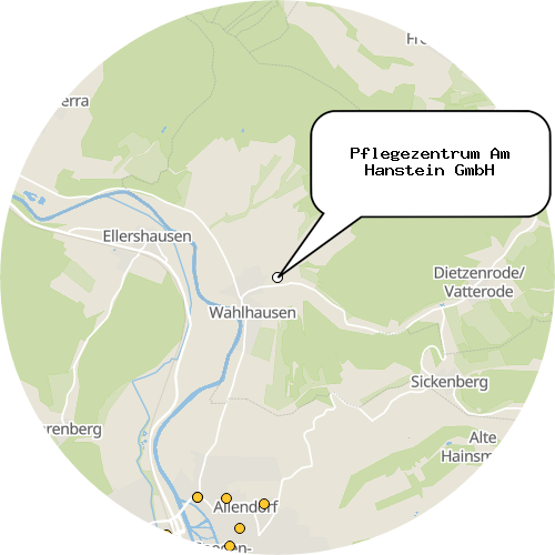 Kartenausschnitt für die Firma Pflegezentrum Am Hanstein GmbH