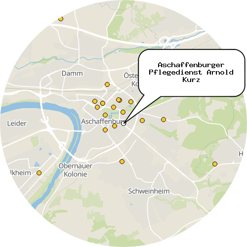 Kartenausschnitt für die Firma Aschaffenburger Pflegedienst Arnold Kurz