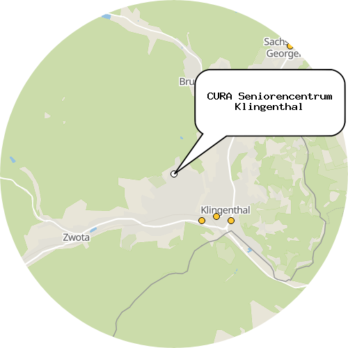 Kartenausschnitt für die Firma CURA Seniorencentrum Klingenthal