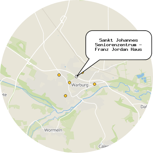 Kartenausschnitt für die Firma Sankt Johannes Seniorenzentrum - Franz Jordan Haus