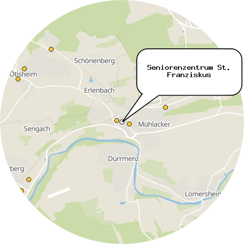 Kartenausschnitt für die Firma Seniorenzentrum St. Franziskus