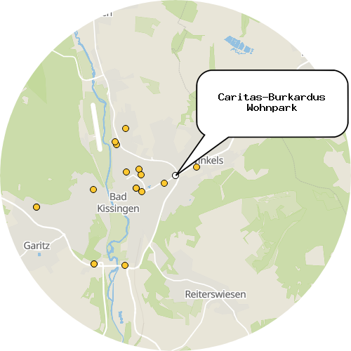 Kartenausschnitt für die Firma Caritas-Burkardus Wohnpark