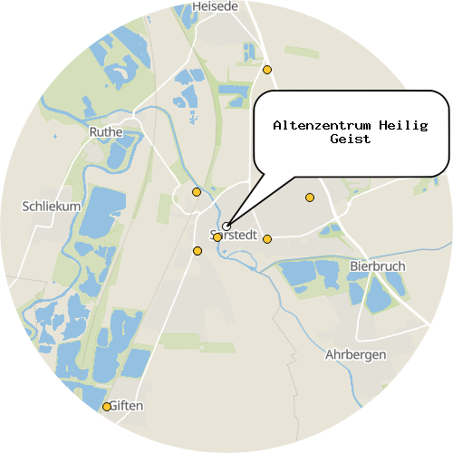 Kartenausschnitt für die Firma Altenzentrum Heilig Geist