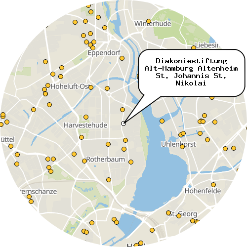 Kartenausschnitt für die Firma Diakoniestiftung Alt-Hamburg Altenheim St. Johannis St. Nikolai