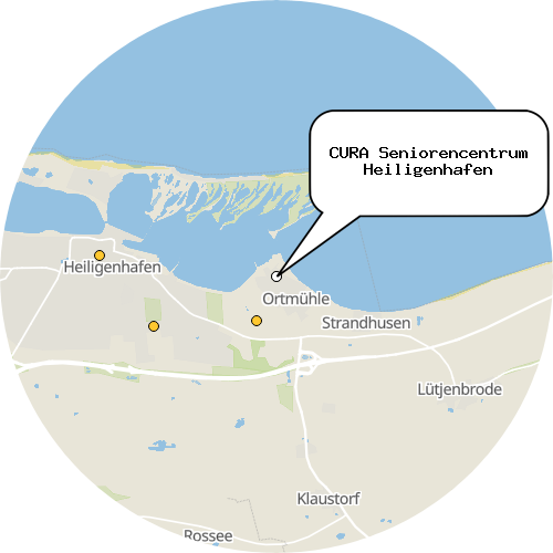Kartenausschnitt für die Firma CURA Seniorencentrum Heiligenhafen