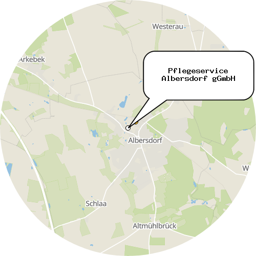 Kartenausschnitt für die Firma Pflegeservice Albersdorf gGmbH