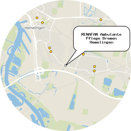 Kartenausschnitt für die Firma RENAFAN Ambulante Pflege Bremen Hemelingen