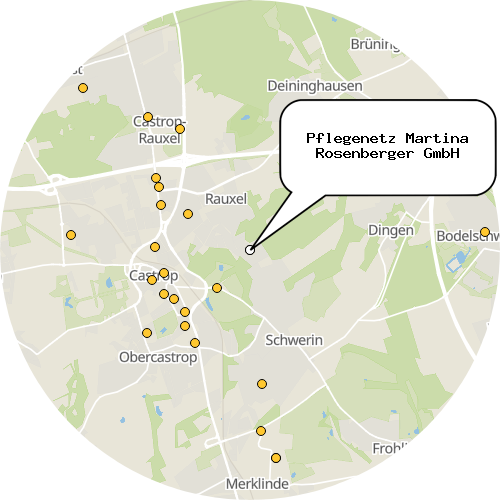 Kartenausschnitt für die Firma Pflegenetz Martina Rosenberger GmbH