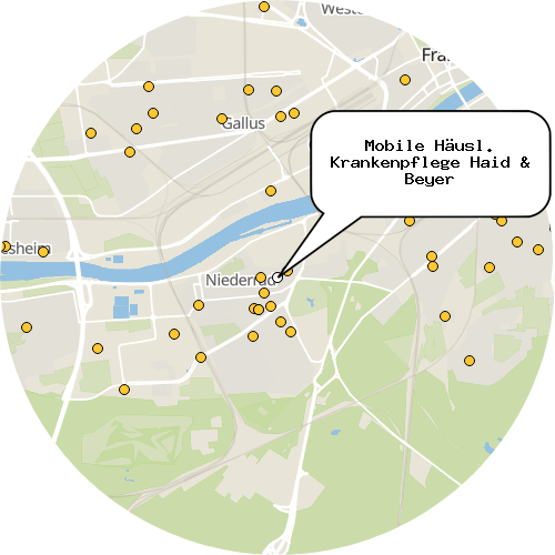 Kartenausschnitt für die Firma Mobile Häusl. Krankenpflege Haid & Beyer