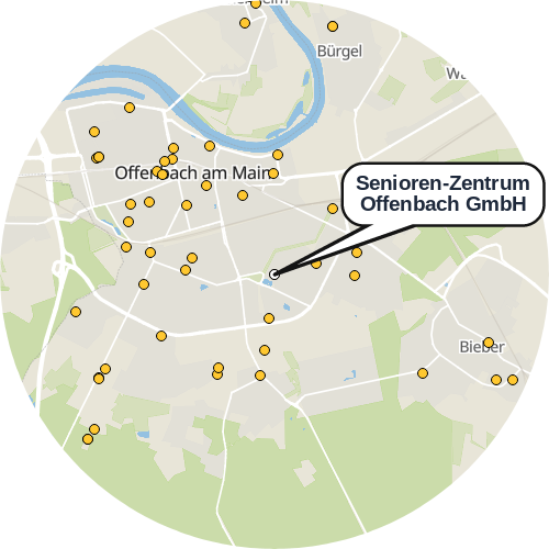 Kartenausschnitt für die Firma Senioren-Zentrum Offenbach GmbH