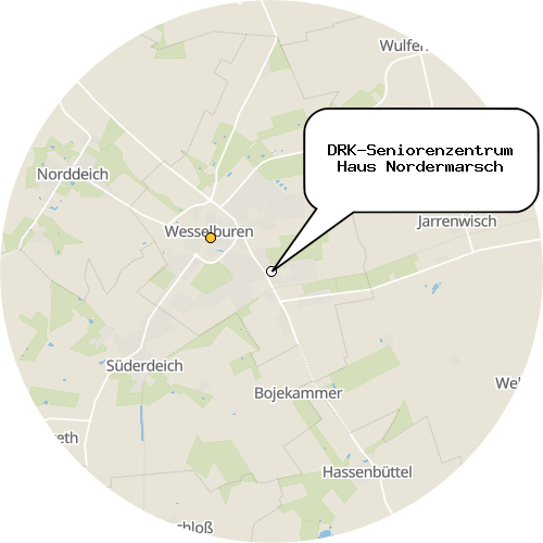 Kartenausschnitt für die Firma DRK-Seniorenzentrum Haus Nordermarsch