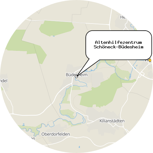 Kartenausschnitt für die Firma Altenhilfezentrum Schöneck-Büdesheim