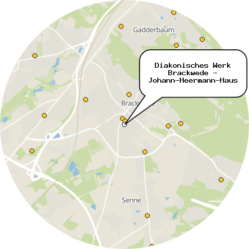 Kartenausschnitt für die Firma Diakonisches Werk Brackwede - Johann-Heermann-Haus