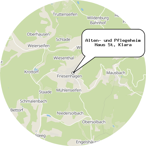 Kartenausschnitt für die Firma Alten- und Pflegeheim Haus St. Klara