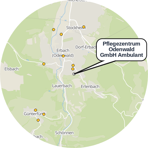 Kartenausschnitt für die Firma Pflegezentrum Odenwald GmbH Ambulant