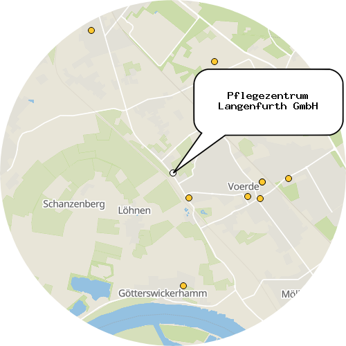 Kartenausschnitt für die Firma Pflegezentrum Langenfurth GmbH
