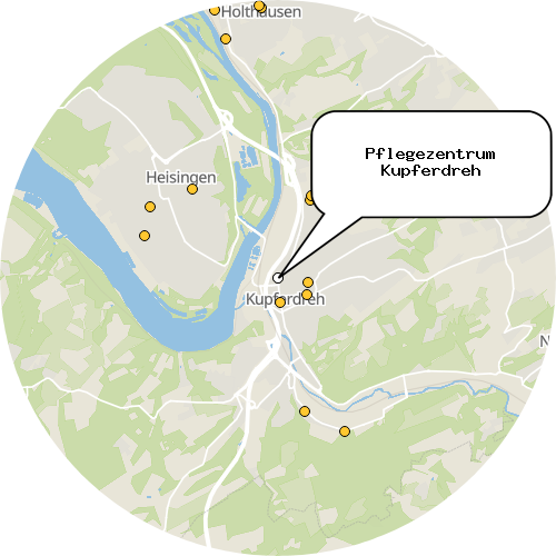 Kartenausschnitt für die Firma Pflegezentrum Kupferdreh