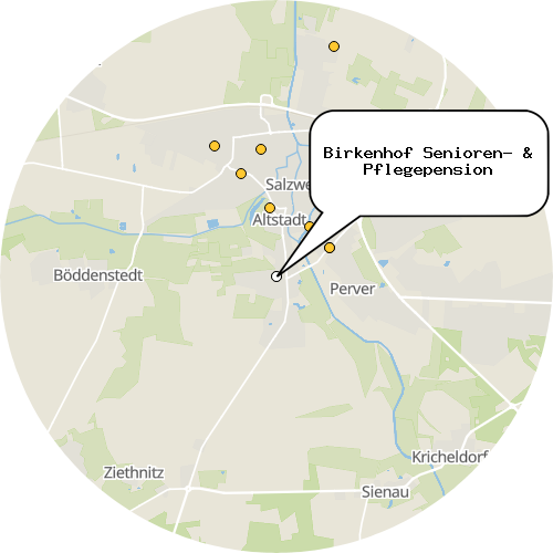 Kartenausschnitt für die Firma Birkenhof Senioren- & Pflegepension