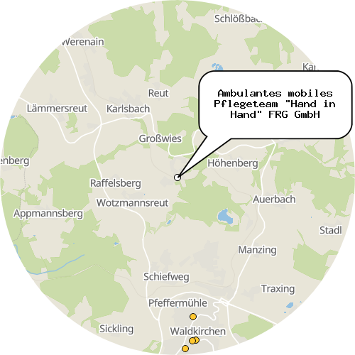 Kartenausschnitt für die Firma Ambulantes mobiles Pflegeteam "Hand in Hand" FRG GmbH