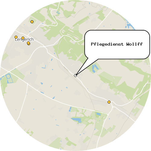 Kartenausschnitt für die Firma Pflegedienst Wollff
